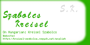 szabolcs kreisel business card